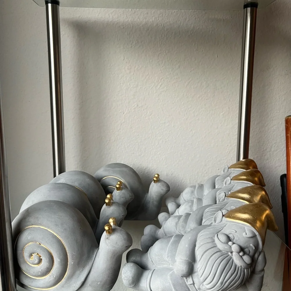 Gray and Gold Snail Wall Decor
